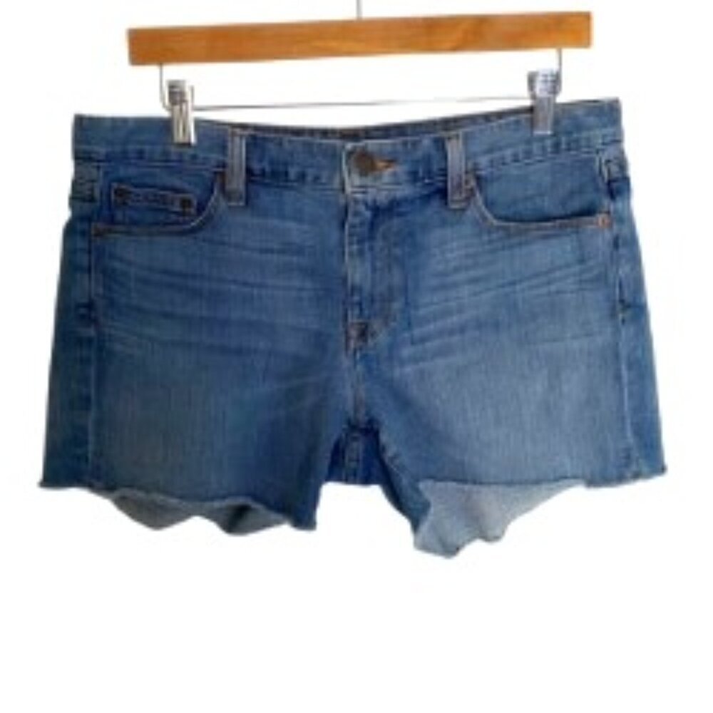 J Crew Indigo Denim Raw Hem Jean Shorts 29